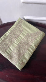 将图像加载到图库查看器中, Lucknowi Handcrafted Cotton Chikankari Unstitched Men's Kurta Fabric - HONC0283357