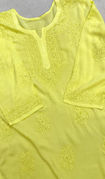 将图像加载到图库查看器中, Heer Women's Lucknowi Handcrafted Muslin Chikankari Kurti - HONC0216484