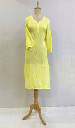 将图像加载到图库查看器中, Heer Women's Lucknowi Handcrafted Muslin Chikankari Kurti - HONC0216484