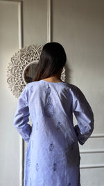 Load image into Gallery viewer, Women's Lakhnavi Handcrafted Cotton Chikankari Kurti - HONC0347155