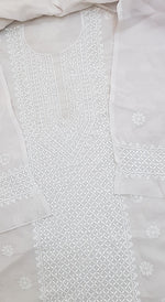 Load image into Gallery viewer, Chavi Women's Lakhnavi Handcrafted Cotton Chikankari Kurta And Dupatta Set- HONC0229405