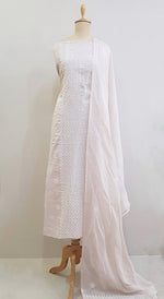 Load image into Gallery viewer, Chavi Women's Lakhnavi Handcrafted Cotton Chikankari Kurta And Dupatta Set- HONC0229405