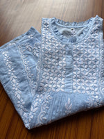 Load image into Gallery viewer, Women's Lakhnavi Handcrafted Cotton Chikankari Top - HONC0282137