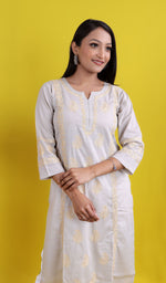 Load image into Gallery viewer, Pakeezah Women's Lucknowi Handcrafted Cotton Chikankari Kurti - HONC0171271