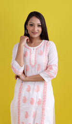 Load image into Gallery viewer, Pakeezah Women's Lucknowi Handcrafted Cotton Chikankari Kurti - HONC0171223