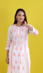 Load image into Gallery viewer, Pakeezah Women's Lucknowi Handcrafted Cotton Chikankari Kurti - HONC0171223