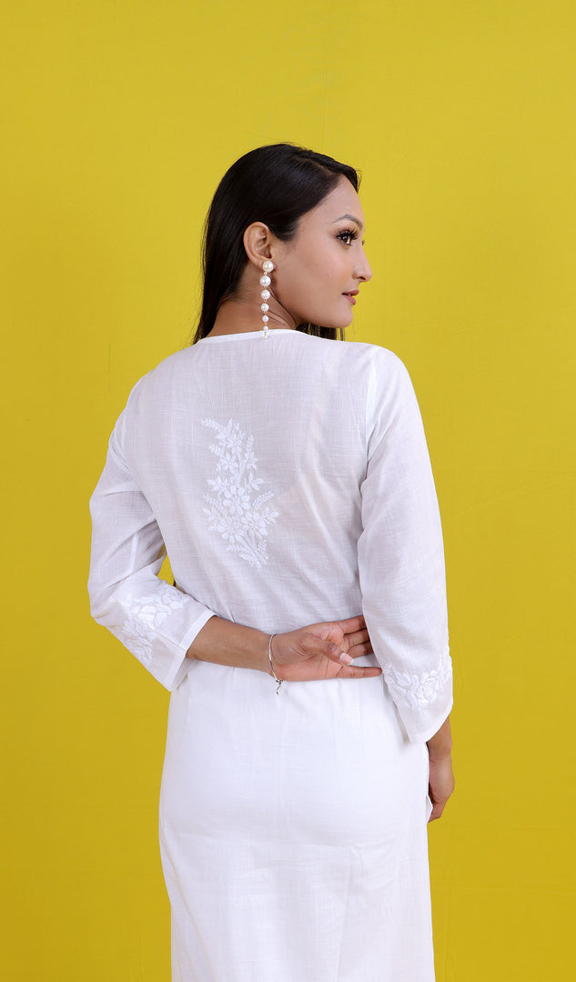 Women's Lucknowi Handcrafted Cotton Chikankari Kurti - HONC0193838