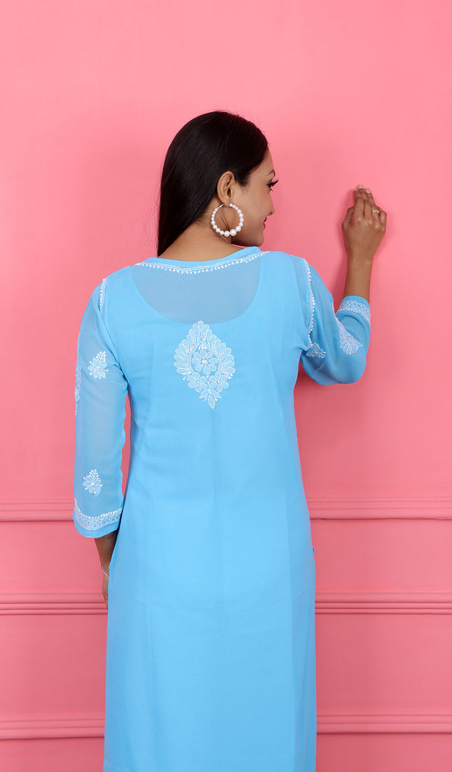 Blue Chikankari Kurti