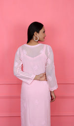 将图像加载到图库查看器中, Aaliya Women's Lucknowi Handcrafted Viscose Georgette Chikankari Kurti - HONC0174111