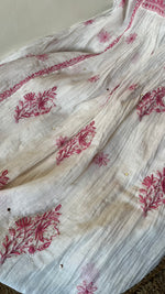 将图像加载到图库查看器中, Women's Lakhnavi Handcrafted Mul Chanderi Semi -stitched Kurta And Dupatta Set - HONC0271878