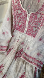 将图像加载到图库查看器中, Women's Lakhnavi Handcrafted Mul Chanderi Semi -stitched Kurta And Dupatta Set - HONC0271878