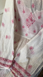 将图像加载到图库查看器中, Women's Lakhnavi Handcrafted Mul Chanderi Semi -stitched Kurta And Dupatta Set - HONC0271878