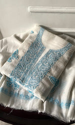 Load image into Gallery viewer, Titlee Women's Lakhnavi Handcrafted Unstitched Mul Chanderi Kurta And Dupatta Set - HONC0312086