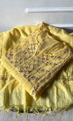 Load image into Gallery viewer, Women's Lakhnavi Handcrafted Mul Chanderi Semi-Stitched Kurta And Dupatta Set - HONC0323769