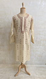 Load image into Gallery viewer, Men's Lucknowi Handcrafted Cotton Chikankari Kurta - NC053226