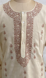 Load image into Gallery viewer, Men's Lucknowi Handcrafted Cotton Chikankari Kurta - NC053226