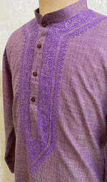 Load image into Gallery viewer, Men's Lucknowi Handcrafted Cotton Chikankari Kurta - NC053213