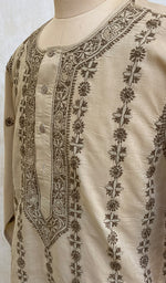 Load image into Gallery viewer, Men's Lucknowi Handcrafted Cotton Chikankari Kurta - NC053225