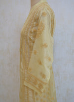 将图像加载到图库查看器中, Gul Women's Lakhnavi Handcrafted Organza Chikankari Anarkali Dress- HONC040015