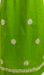 将图像加载到图库查看器中, Women's Lucknowi Handcrafted Green Cotton Chikankari Top - NC050076