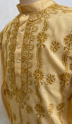 Load image into Gallery viewer, Men&#39;s Lucknowi Handcrafted Cotton Chikankari Kurta - NC053227
