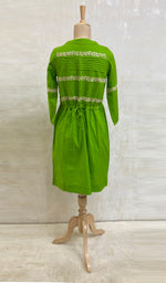 将图像加载到图库查看器中, Women's Lucknowi Handcrafted Green Cotton Chikankari Top - NC050076