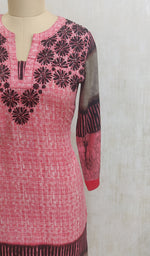 Load image into Gallery viewer, Women's Lakhnavi Handcrafted Pink Rayon Chikankari Kurti - NC044379-82