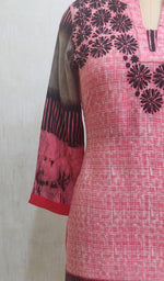 Load image into Gallery viewer, Women's Lakhnavi Handcrafted Pink Rayon Chikankari Kurti - NC044379-82