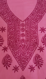 Load image into Gallery viewer, Women's Lucknowi Handcrafted Cotton Chikankari Unstitched Kurti Fabric - NC043740