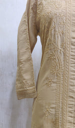 Load image into Gallery viewer, Women's Lucknowi Handcrafted Beige Cotton Chikankari Kurti - NC0443744