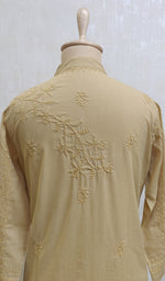 Load image into Gallery viewer, Women's Lucknowi Handcrafted Beige Cotton Chikankari Kurti - NC0443744