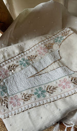 Load image into Gallery viewer, Women's Lakhnavi Handcrafted Mul Chanderi Unstitched Kurta And Dupatta Set - HONC0287740