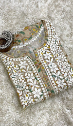 Load image into Gallery viewer, Aisha Women's Lucknowi Handcrafted Cotton Chikankari Kurti - HONC0174541