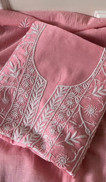 Load image into Gallery viewer, Women's Lakhnavi Handcrafted Mul Chanderi Chikankari Full Suit Material - HONC0256279