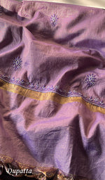 Load image into Gallery viewer, Women's Lakhnavi Handcrafted Tissue Chanderi Chikankari Suit Material - HONC0275991