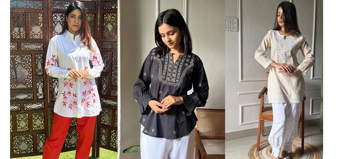 Chikankari short kurtis 