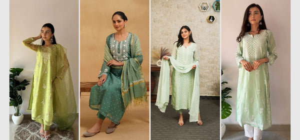 Hariyali Teej Special: Green Chikankari Outfits for the Festival