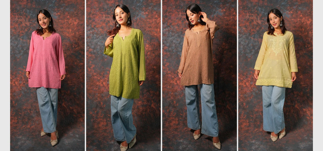 Chikankari Kurti with Jeans