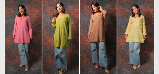 Chikankari Kurti with Jeans
