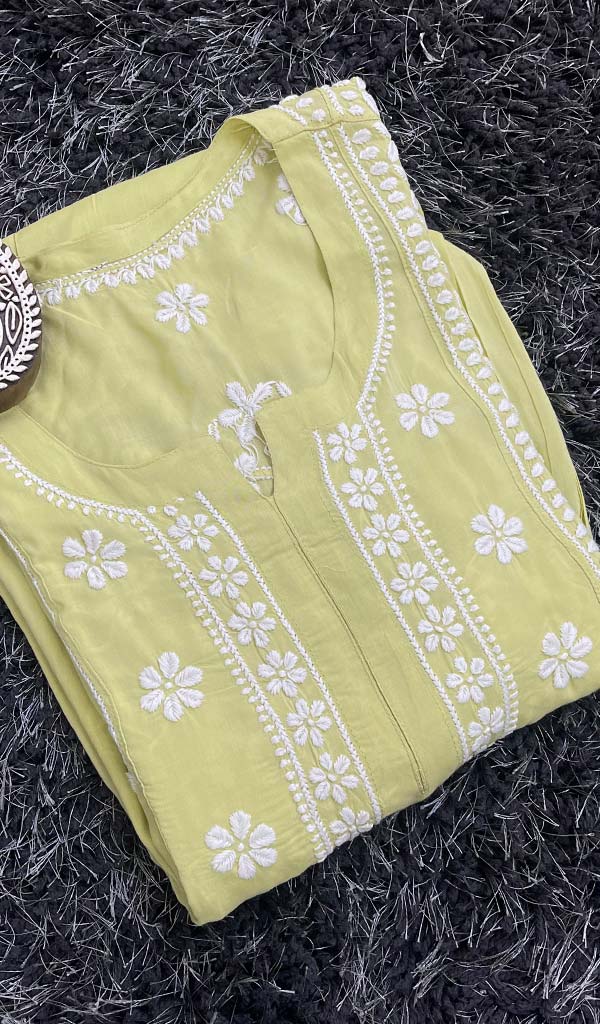 Sifa Women's Lucknowi Handcrafted Modal Cotton Chikankari Gown - HONC0122086