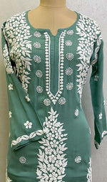 将图像加载到图库查看器中， Safina Women&#39;s Lakhnavi Handcrafted Modal Cotton Chikankari Kurta And Palazzo Set - HONC0170544

