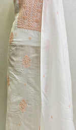 将图像加载到图库查看器中， Women&#39;s Lakhnavi Handcrafted Cotton Chikankari Kurta And Dupatta Set- HONC0161730
