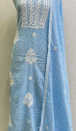 Load image into Gallery viewer, Women&#39;s Lakhnavi Handcrafted Mul Cotton Chikankari Kurta And Dupatta Set- HONC0144695
