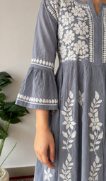 Women's Lucknowi Handcrafted Cotton Chikankari Dress - HONC060175