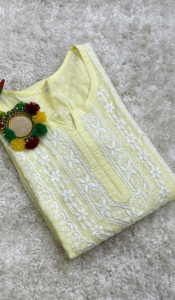 Aastha Women's Lucknowi Handcrafted Cotton Chikankari Kurti - HONC0161062