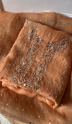 Load image into Gallery viewer, Marifa Women&#39;s Lakhnavi Handcrafted Pure Organza Chikankari Unstitched Kurta And Dupatta Set- HONC0300622
