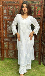 Load image into Gallery viewer, Women&#39;s Lucknowi Handcrafted Cotton Chikankari Kurti - HONC0167679
