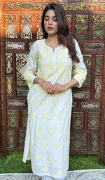 Load image into Gallery viewer, Women&#39;s Lucknowi Handcrafted Cotton Chikankari Kurti - HONC0232182
