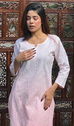 将图像加载到图库查看器中， Women&#39;s Lucknowi Handcrafted Cotton Chikankari Kurti - HONC0245085
