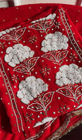 Zubina Women's Lakhnavi Handcrafted Viscose Georgette Chikankari  Unstitched Full Suit Material - HONC0203236